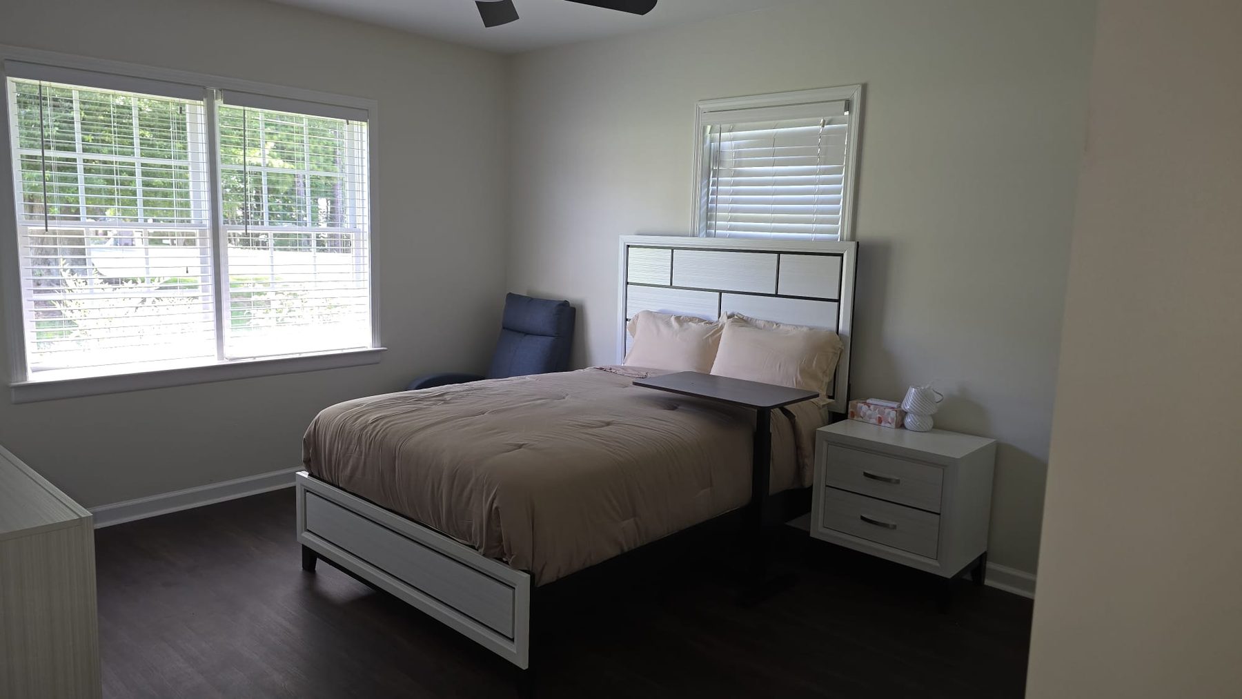 Resident bedroom with natural light